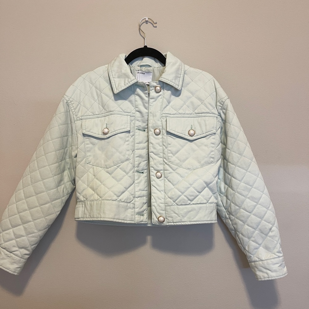 NWT!! Quilted Bershka Mint Bomber Jacket
